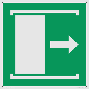 E033 safe condition door slides right to open